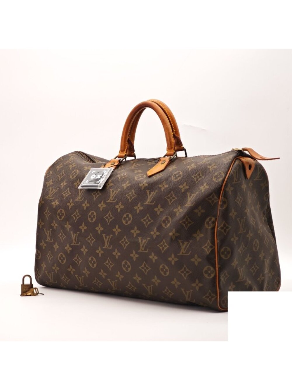 Louis Vuitton Speedy 40 Bag Handbag Brown Padlock Key